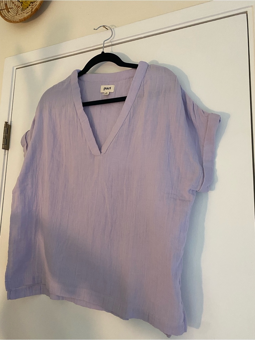 Pact Women’s Lavender V-Neck Tunic Top